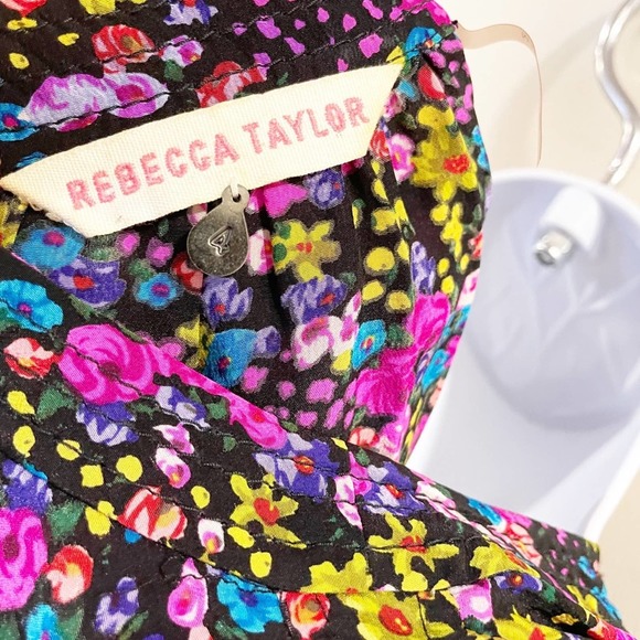 Rebecca Taylor Floral Button Shirt Dress Size 4 - Picture 9 of 12